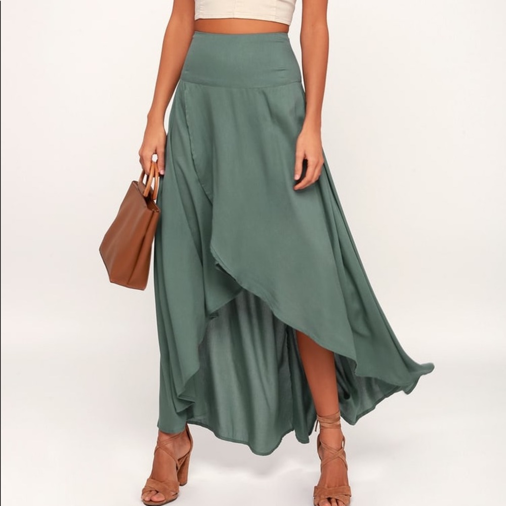Sage Green High Low Maxi Dresz